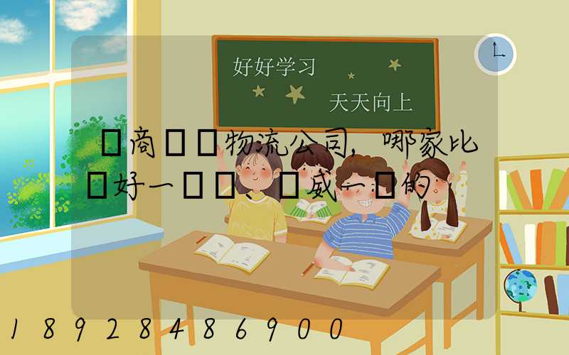 電商倉儲物流公司,哪家比較好一點、權威一點的